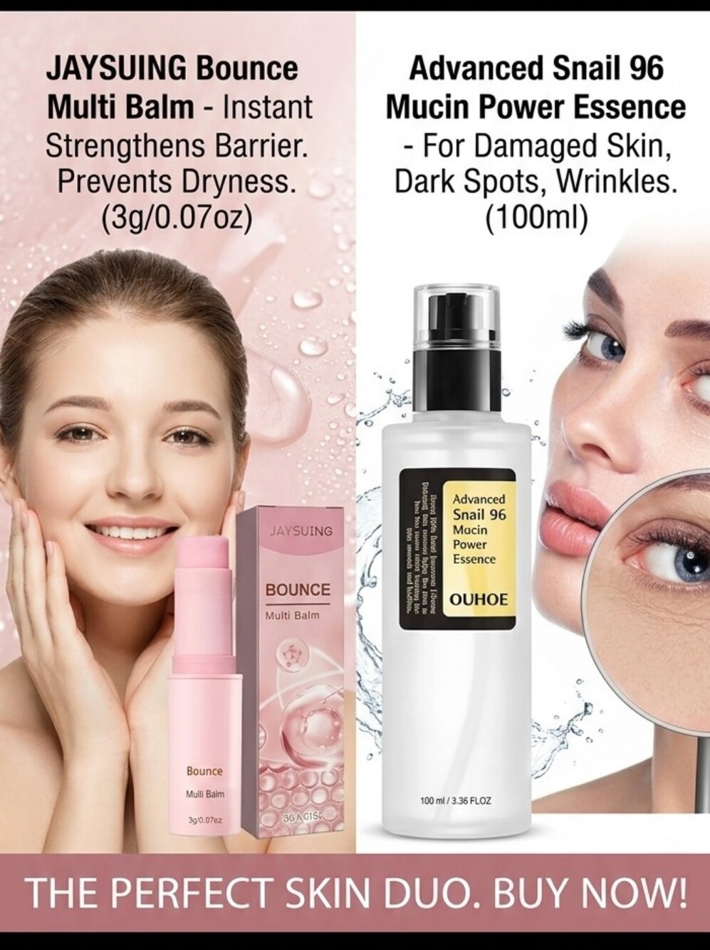 NEW JAYSUING Bounce Multi Balm & OUHOE Advanced Snail 96 Mucin Duo